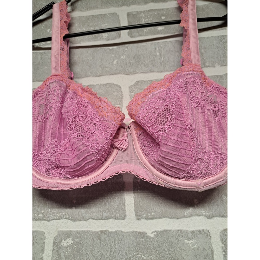 Felina Womens Floral Lace Pink Sexy Lace Adjustable Strap Bra Size 34C - Picture 3 of 9